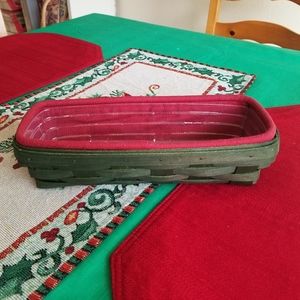 Green Longaberger rectangle Basket